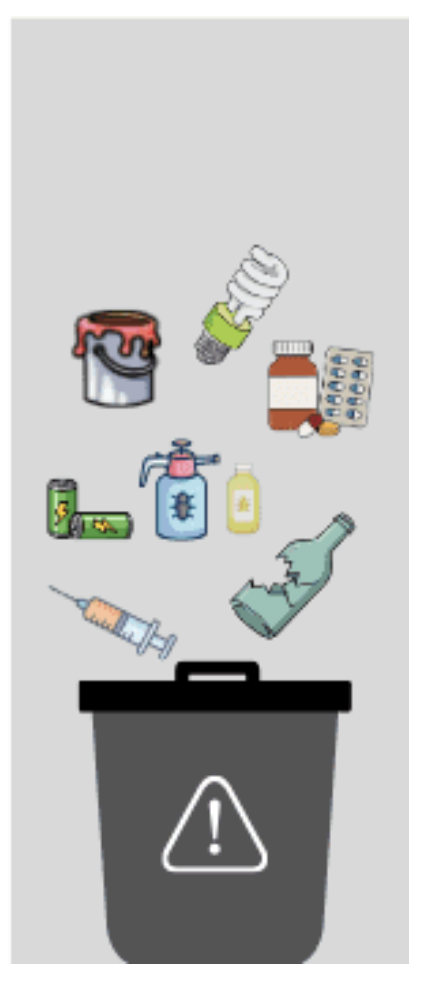 Black bin · Special care waste icon