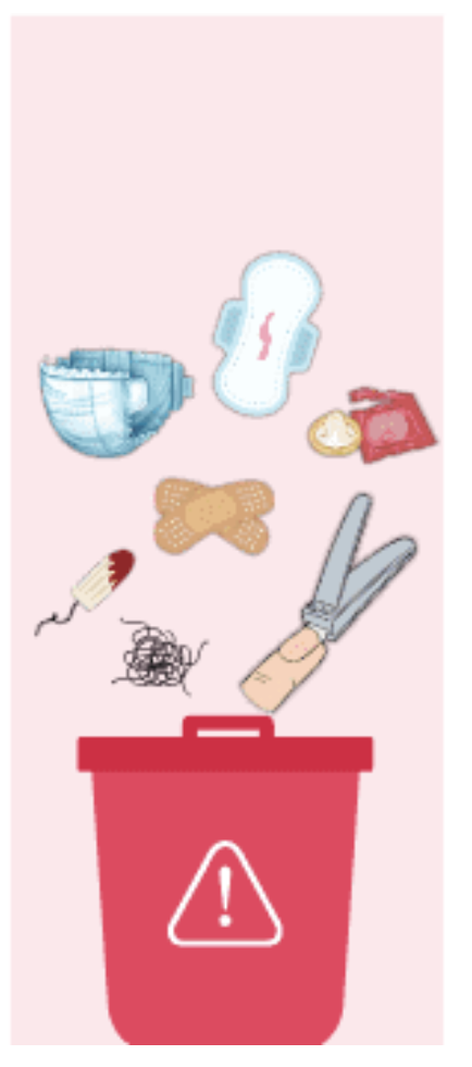 Red bin · Sanitary waste icon